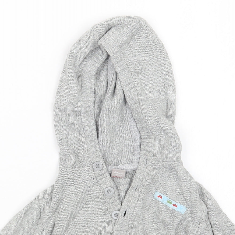 TU Boys Grey  Knit Pullover Jumper Size 6-9 Months