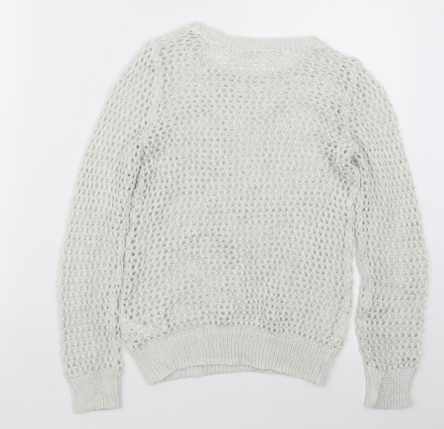 H&M Girls White  Knit Pullover Jumper Size 9-10 Years