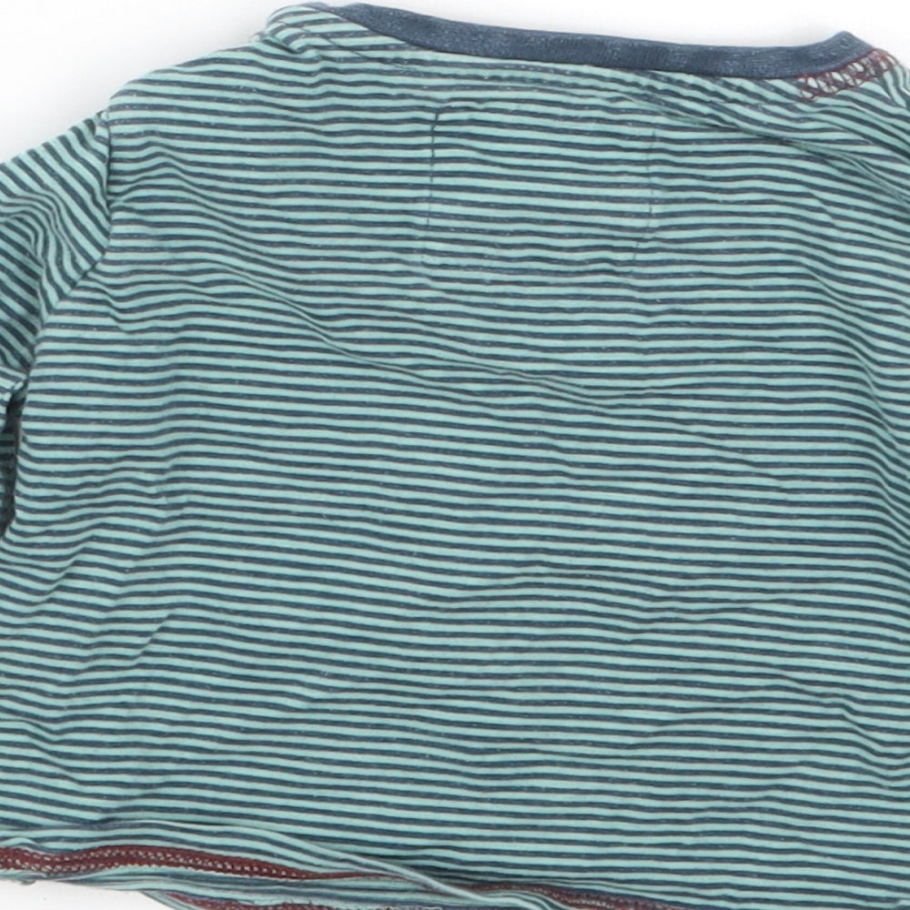 TU Boys Green Striped  Basic T-Shirt Size 6-9 Months