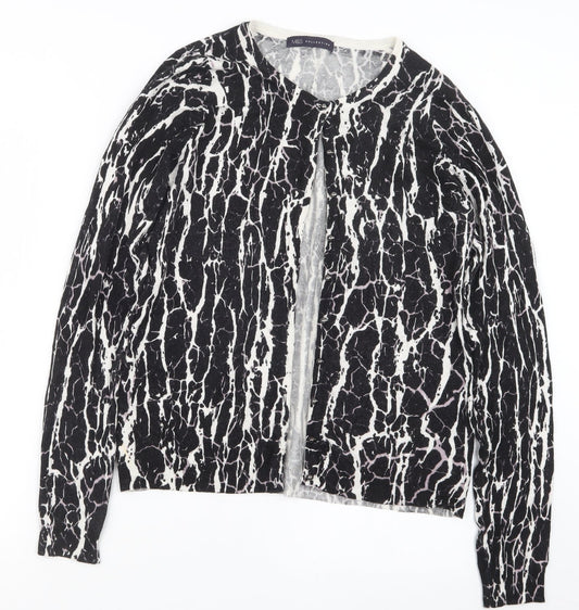 Marks and Spencer Womens Black Geometric Knit Cape Jumper Size 10