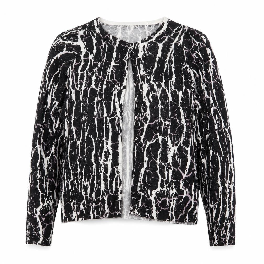 Marks & Spencer Womens Black Geometric Knit Cape Jumper Size 10