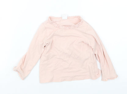 Additional front view of H&M girls’ pink basic t-shirt, size 6-9, months