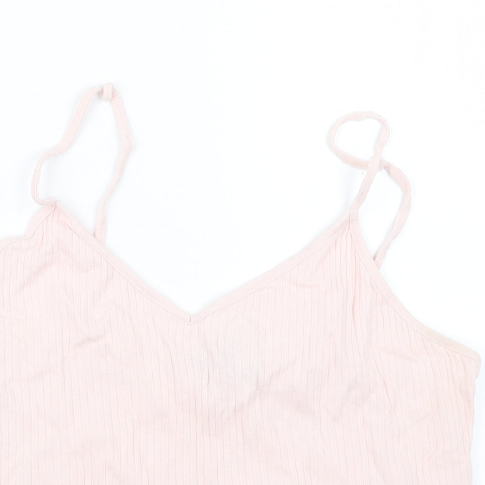 Topshop Womens Pink   Cropped T-Shirt Size 14