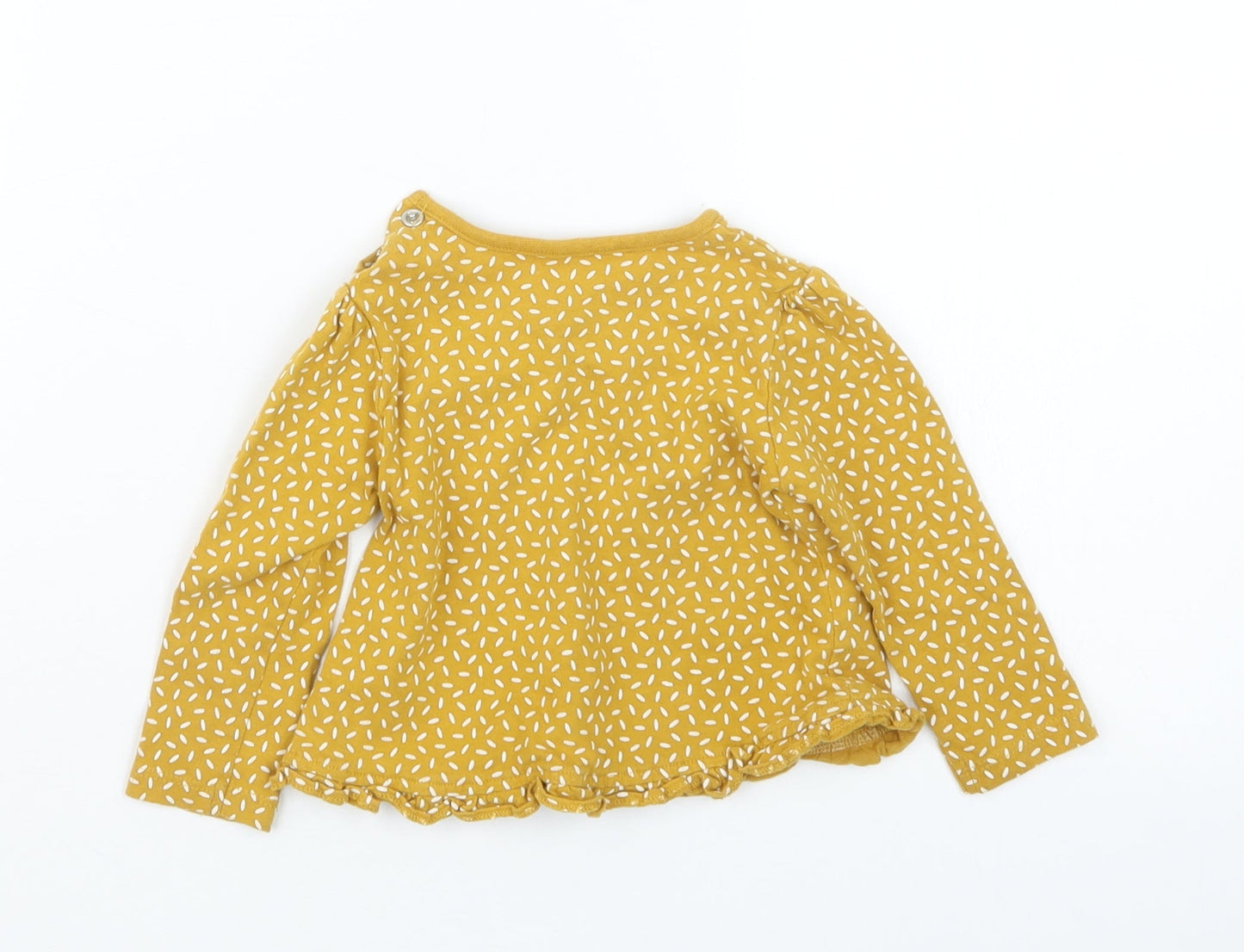 TU Girls Yellow Geometric  Basic T-Shirt Size 3-6 Months