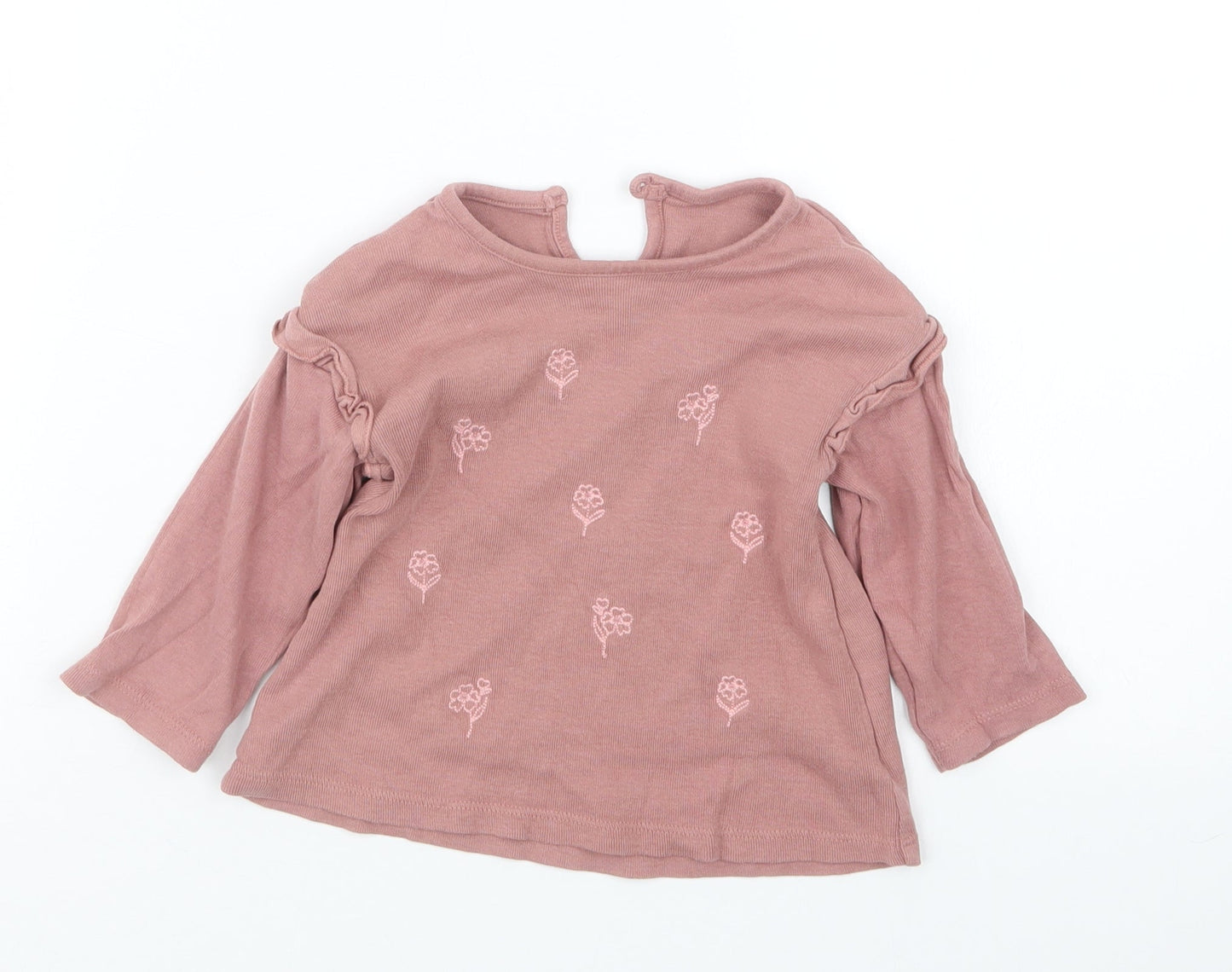 George Girls Pink   Basic T-Shirt Size 9-12 Months