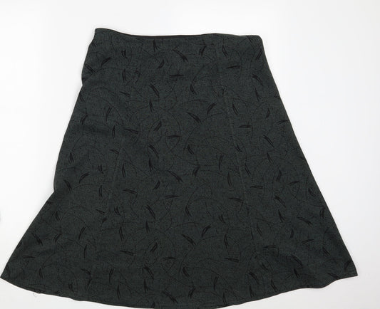 BM Womens Green Geometric  A-Line Skirt Size 14