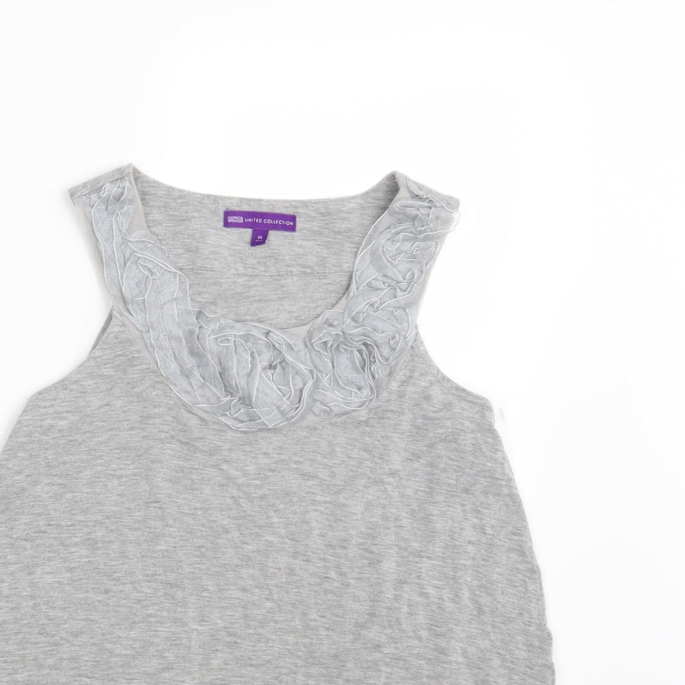 M&S Girls Grey   Basic Tank Size 10 Years