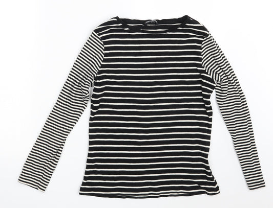 Debenhams Womens Black Striped  Pullover Sweatshirt Size 16