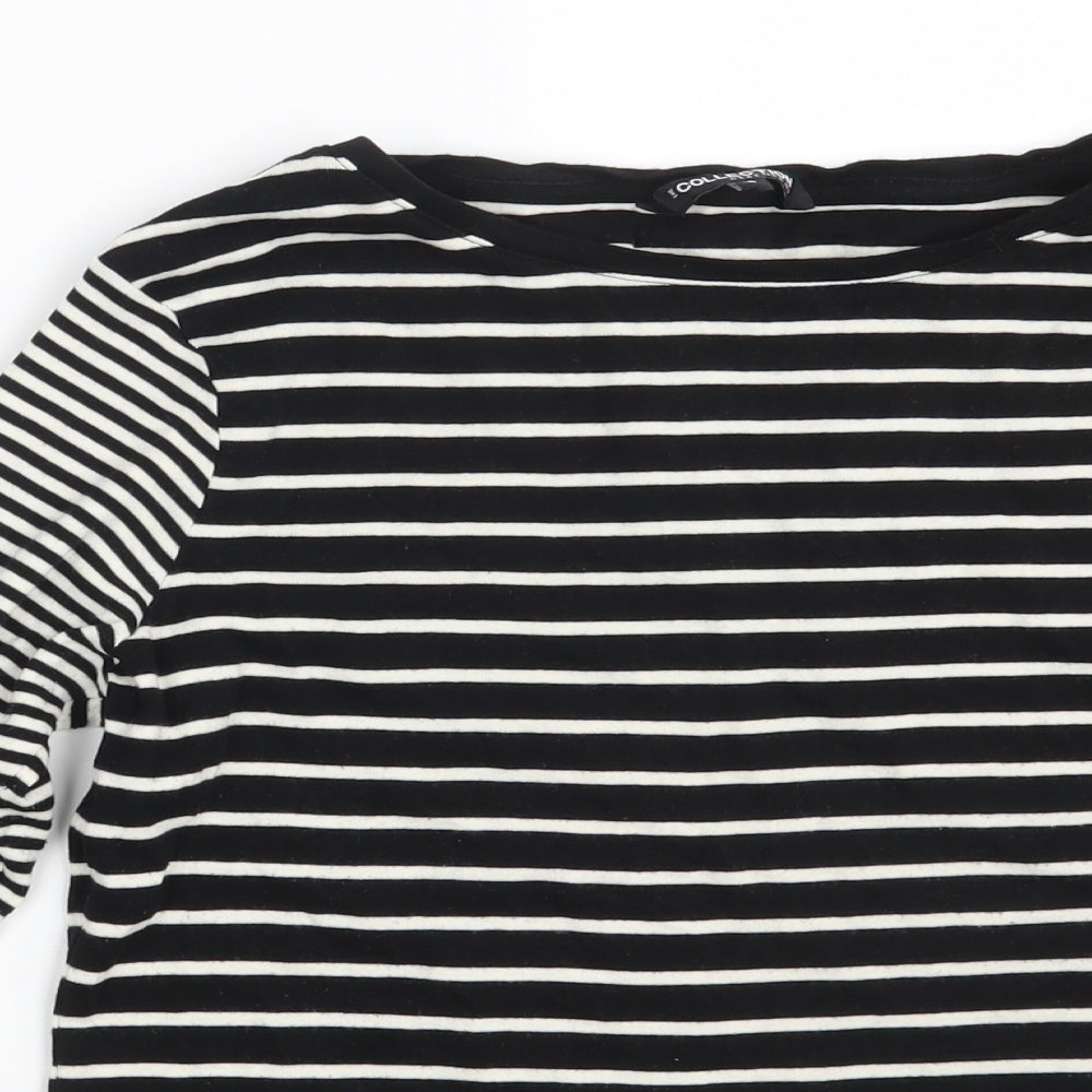Debenhams Womens Black Striped  Pullover Sweatshirt Size 16