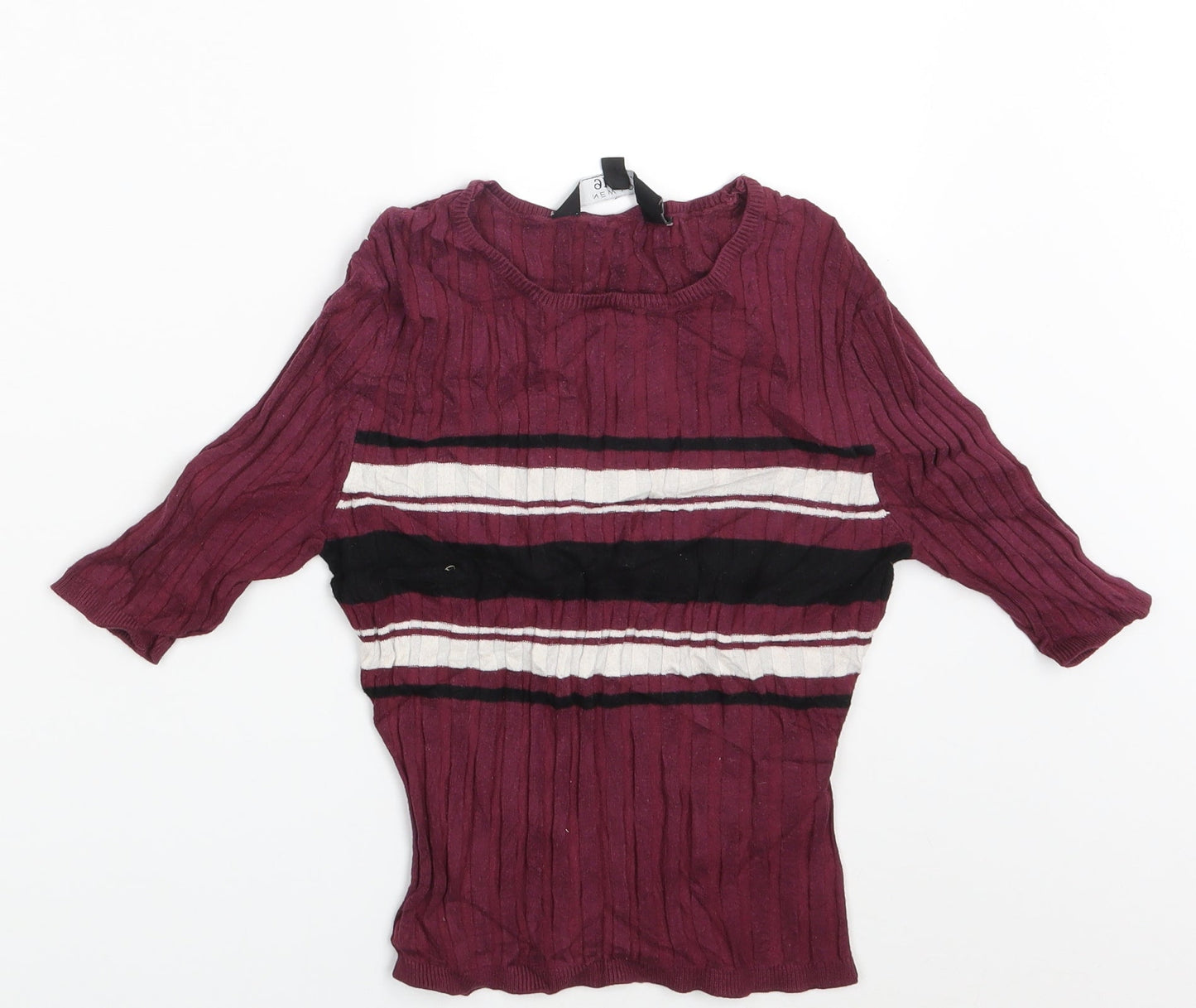 New Look Girls Purple Striped  Pullover Sweatshirt Size 12-13 Years