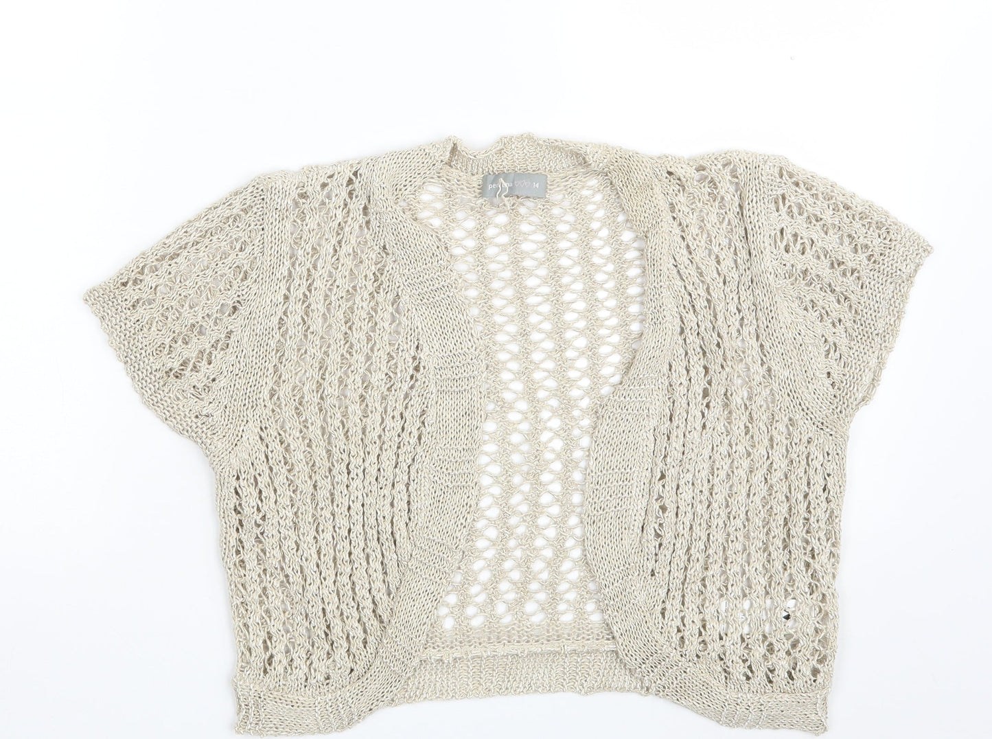 Per Una Womens Gold   Shrug Jumper Size 14