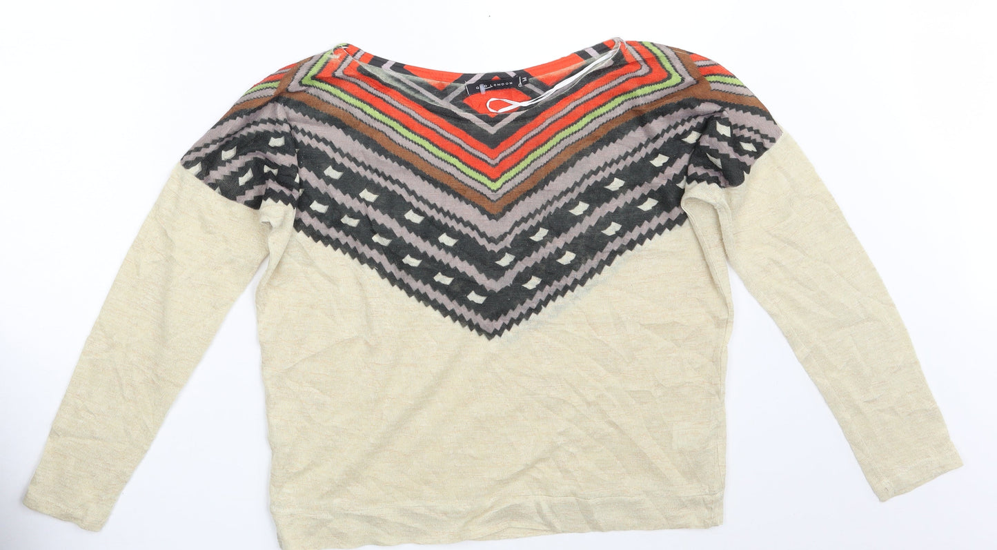 QED London Womens Multicoloured Argyle/Diamond  Pullover Sweatshirt Size M