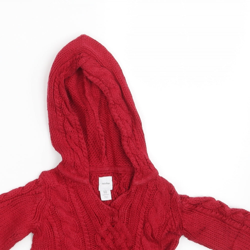 Baby Gap Girls Red  Knit Pullover Jumper Size 6-9 Months