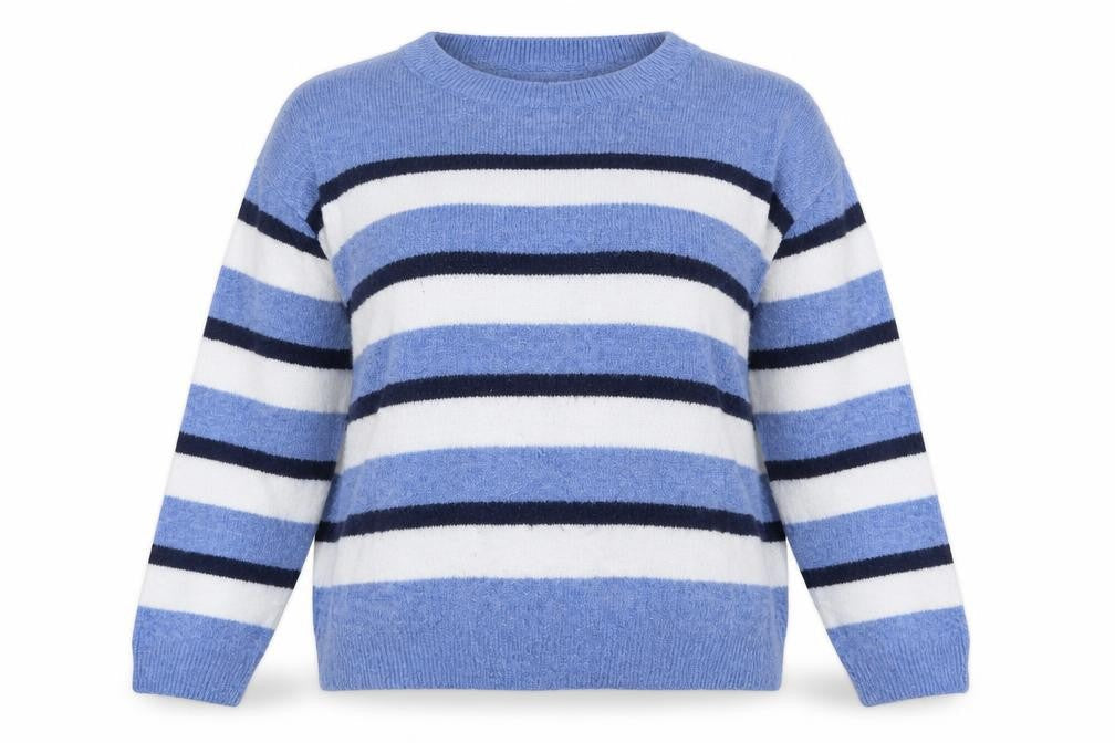 H&M Womens Blue Striped  Pullover Jumper Size M