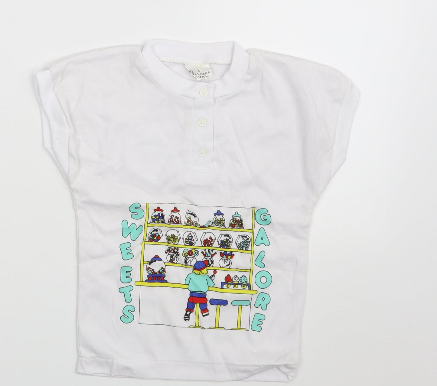 Preworn Boys White   Basic T-Shirt Size 4 Years