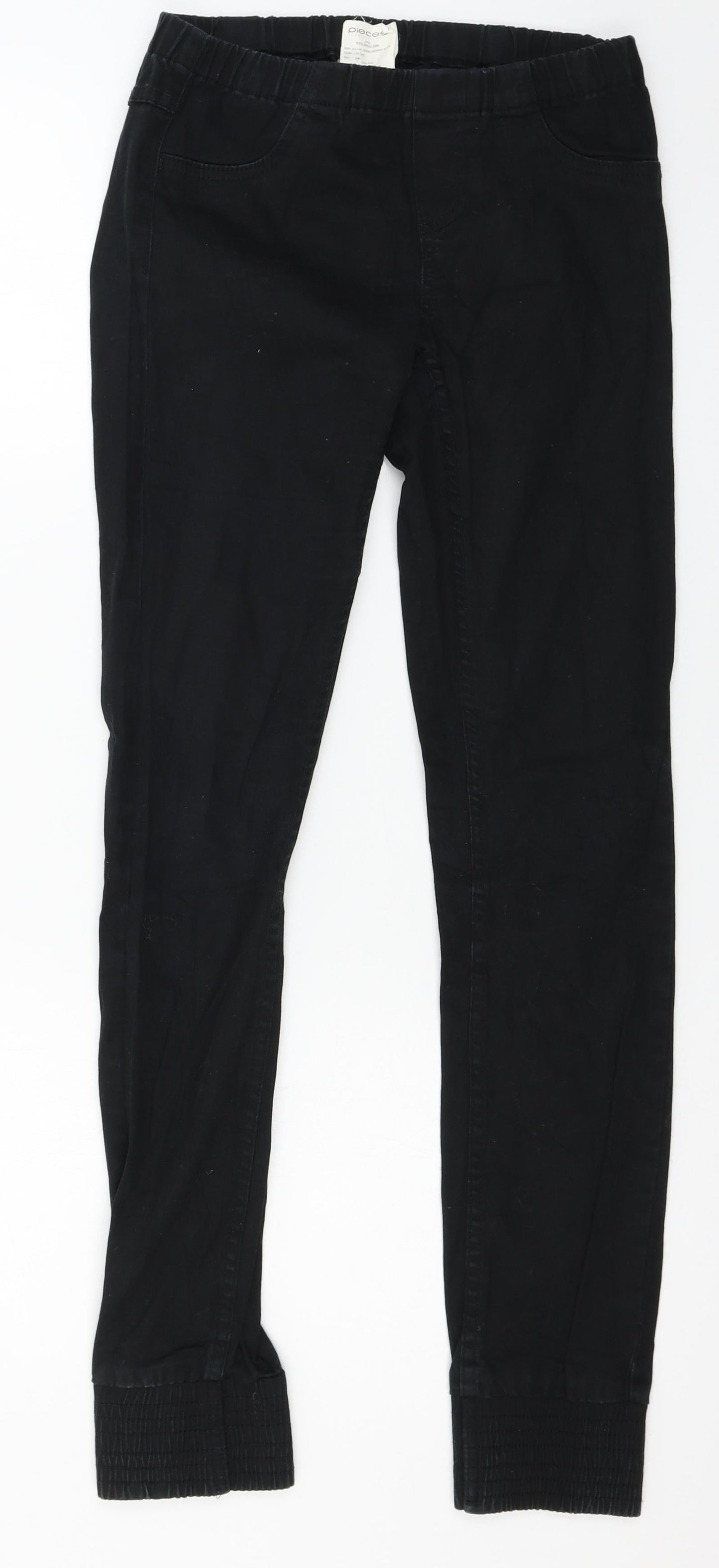 Pieces Womens Black  Denim Straight Jeans Size S L29 in