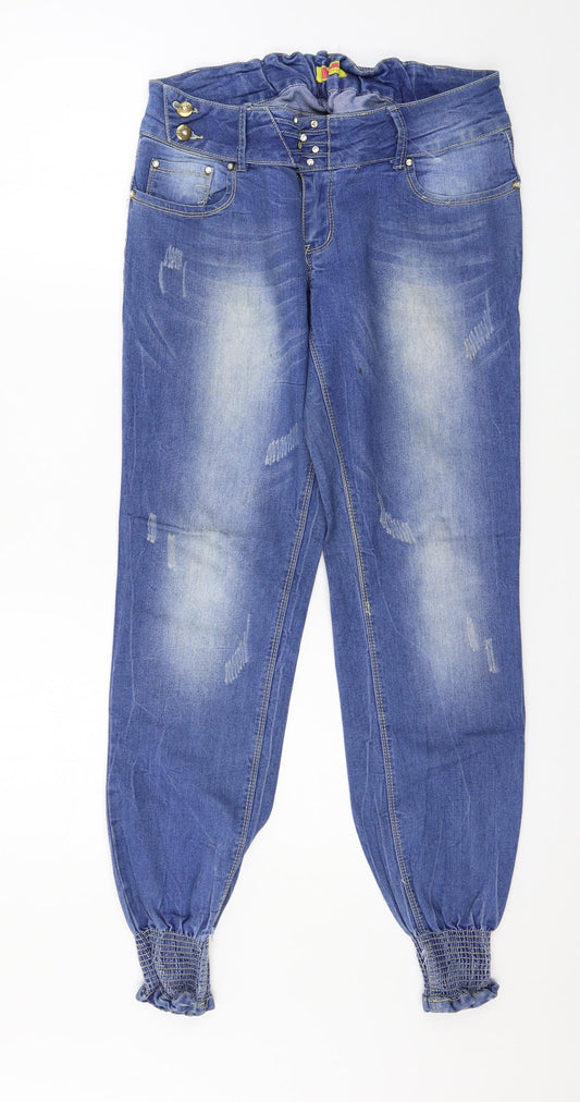 Push up Womens Blue  Denim Mom Jeans Size 34 in L30 in