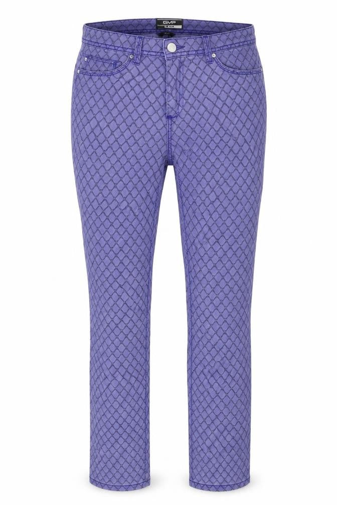 Gerke Womens Blue Argyle/Diamond Denim Skinny Jeans Size 14 L30 in