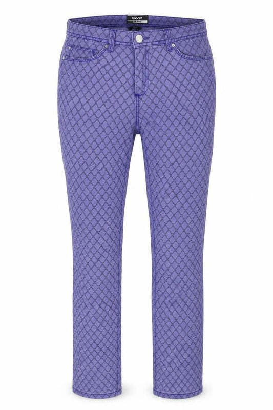 Gerke Womens Blue Argyle/Diamond Denim Skinny Jeans Size 14 L30 in