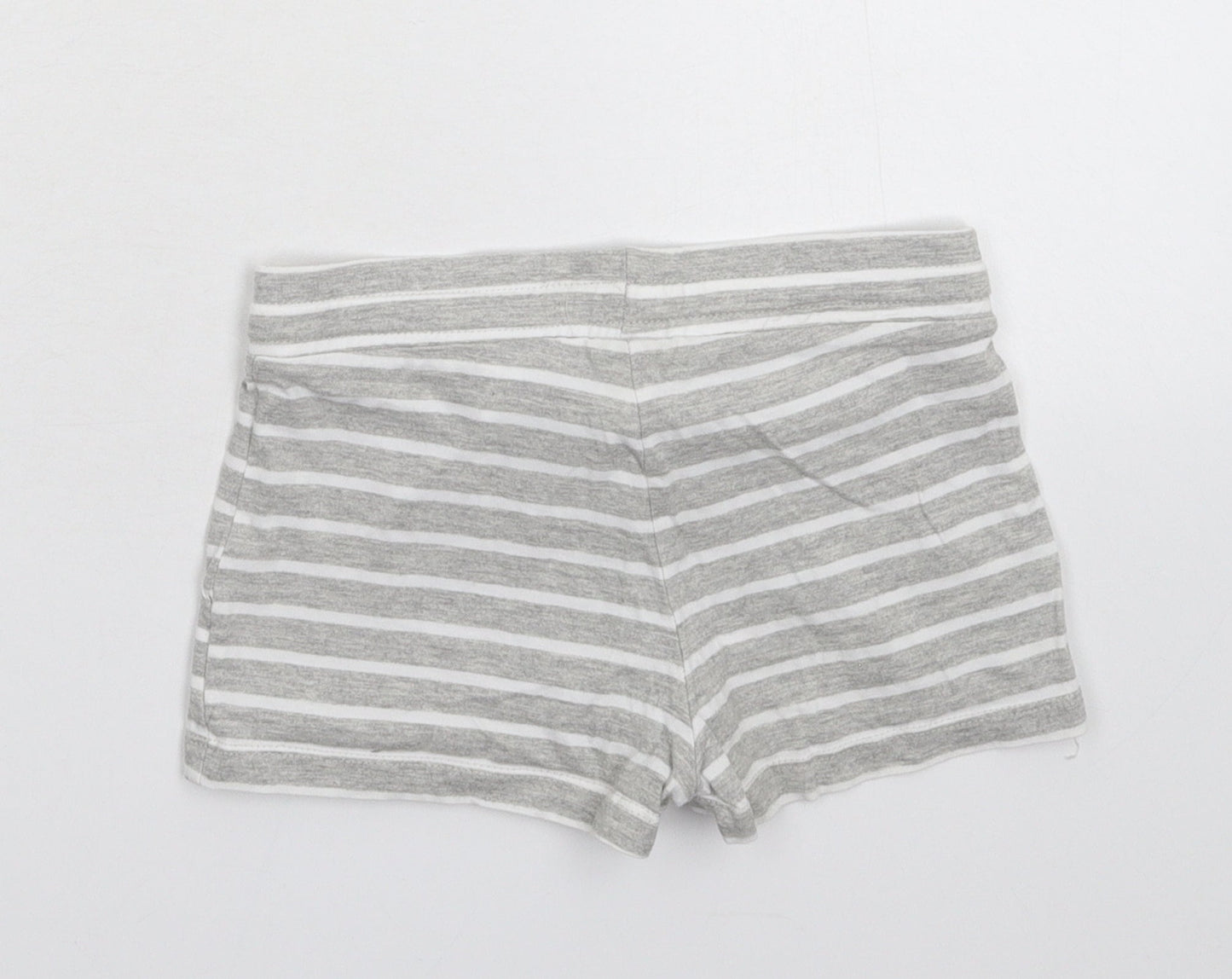 H&M Girls Grey Striped  Sweat Shorts Size 8-9 Years