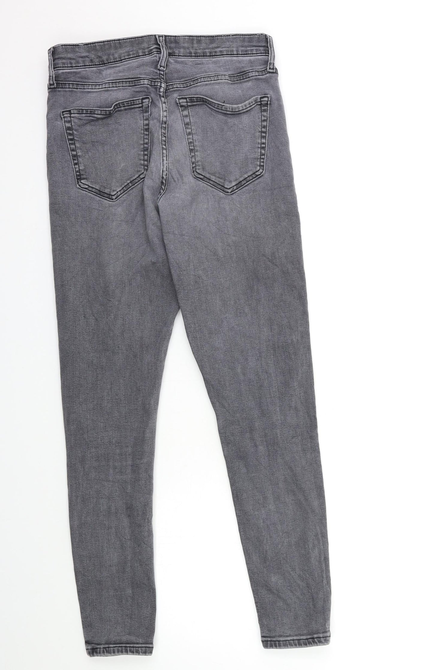 Topshop Womens Grey  Denim Skinny Jeans Size 28 in L27 in