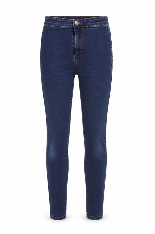Front view of Denim & Co. women’s blue denim skinny jeans, size UK 8, 25-inch leg