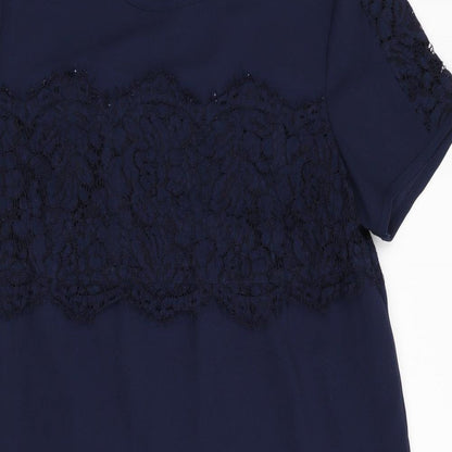 Next Womens Blue Floral  Fit & Flare  Size 10