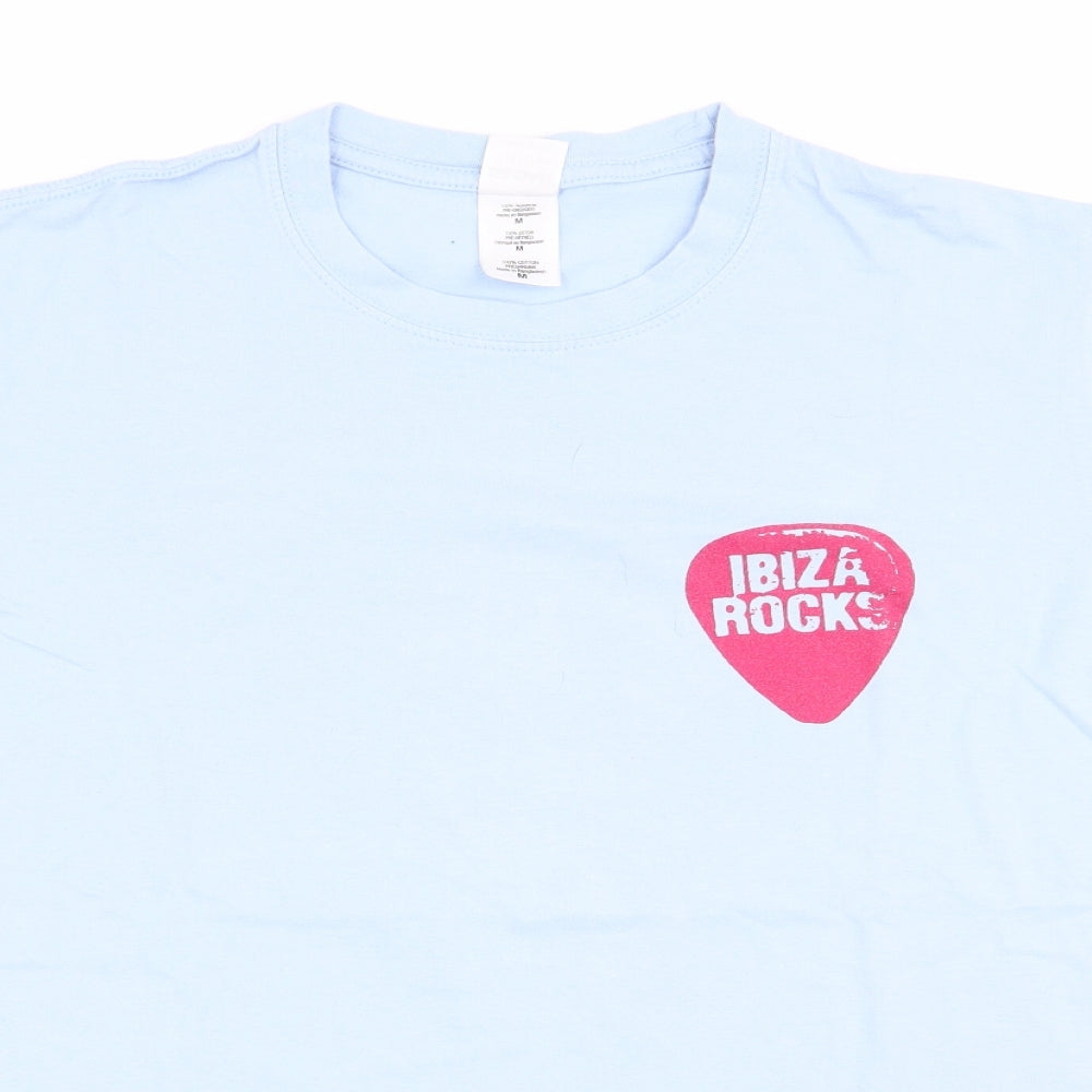 Gildan Mens Blue    T-Shirt Size M