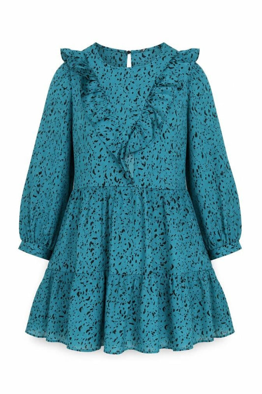 Zara Womens Green Animal Print  Fit & Flare  Size 4
