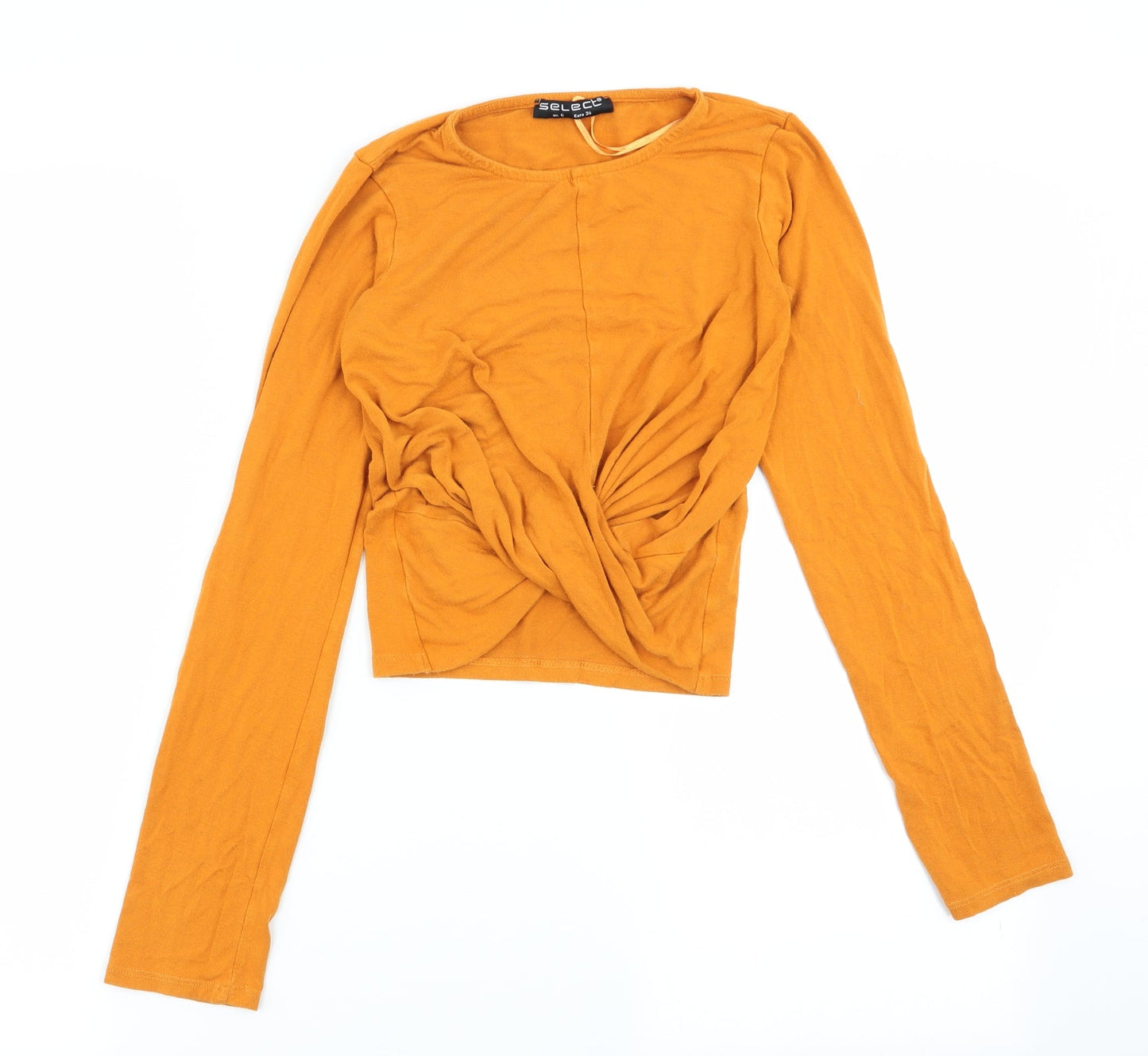 Select Womens Yellow   Basic T-Shirt Size 6