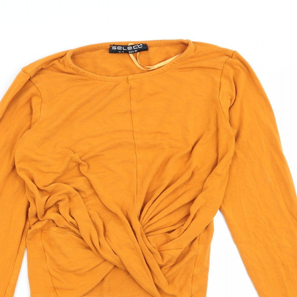 Select Womens Yellow   Basic T-Shirt Size 6