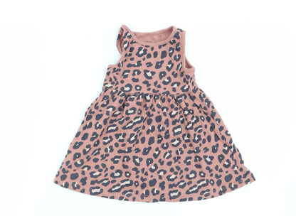 Additional front view of F&F girls’ multicoloured animal print fit & flare, size 12-18, months
