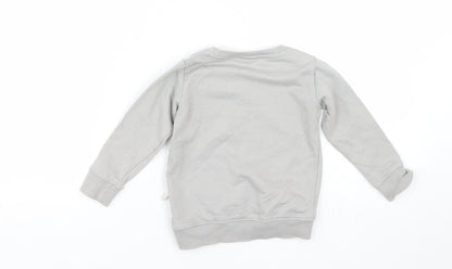 Back view of V&crew boys’ grey jumper, size 18-24, months