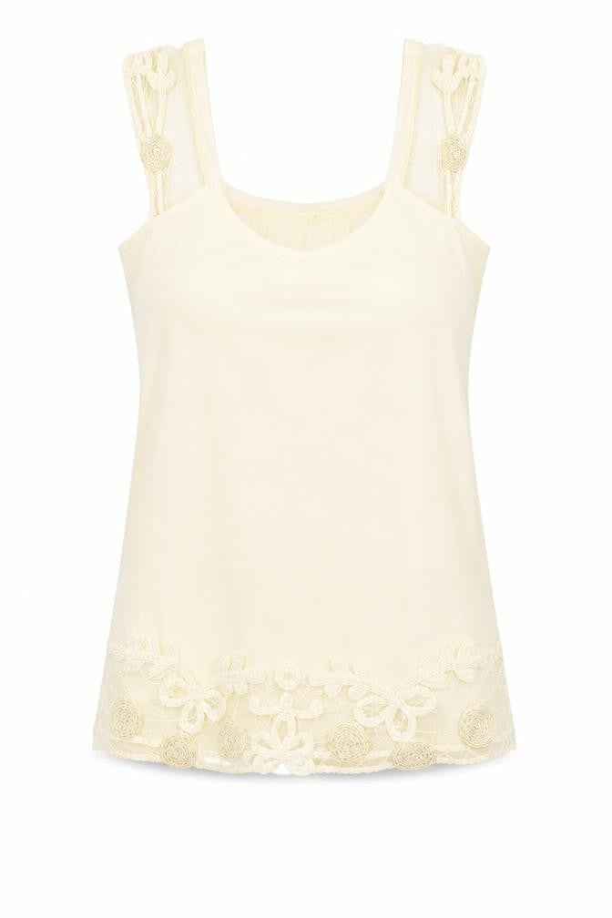 Preworn Womens Yellow Floral  Basic Tank Size M