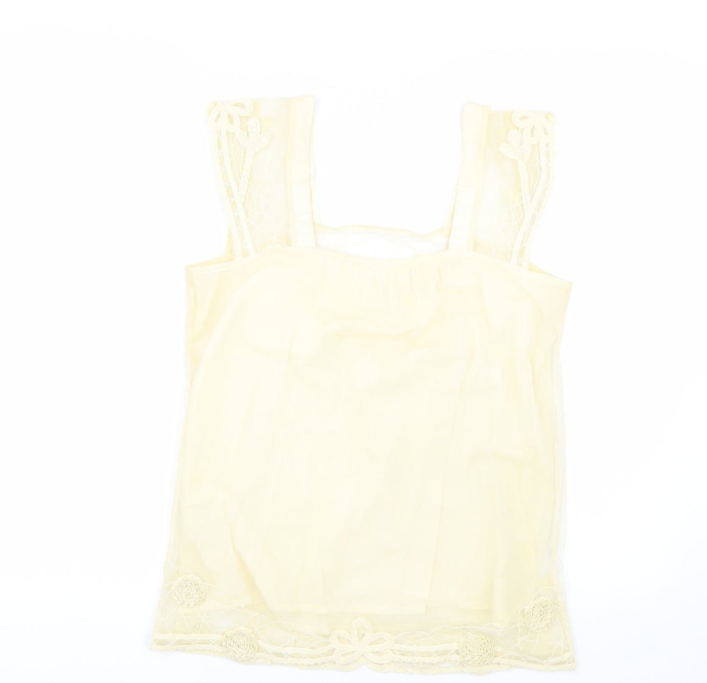 Preworn Womens Yellow Floral  Basic Tank Size M