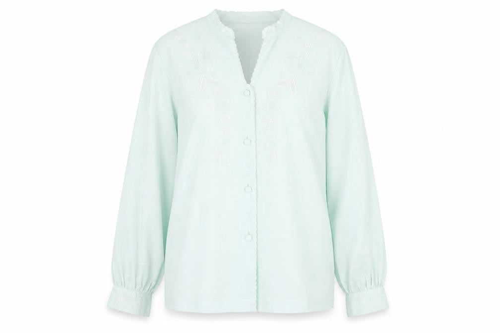 Lily Womens Green Floral  Basic Blouse Size 14
