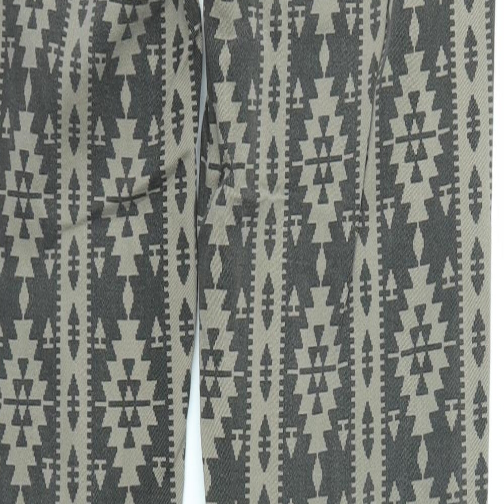 River Island Womens Brown Geometric  Straight Jeans Size 8 L31 in