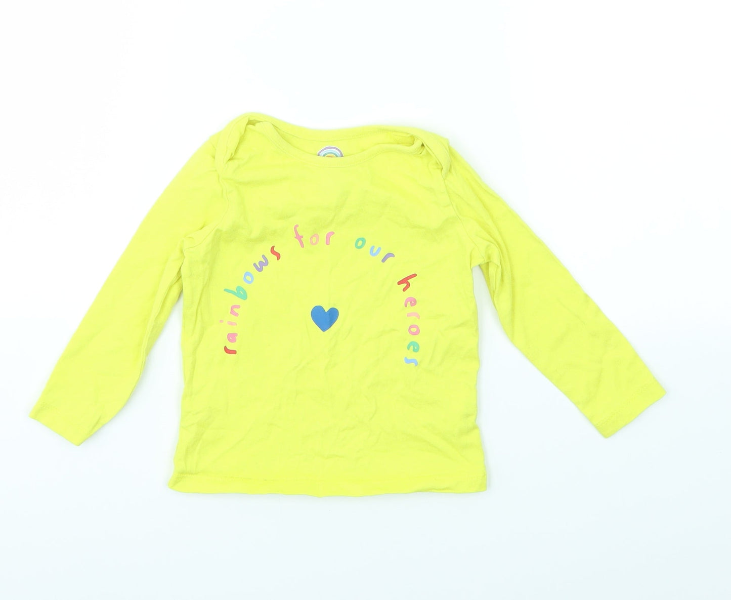 F&F Girls Yellow   Basic T-Shirt Size 9-12 Months