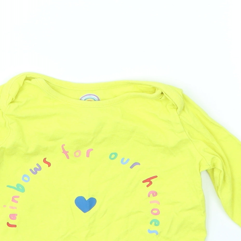 F&F Girls Yellow   Basic T-Shirt Size 9-12 Months