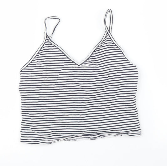 New Look Womens White Striped  Camisole Blouse Size 14
