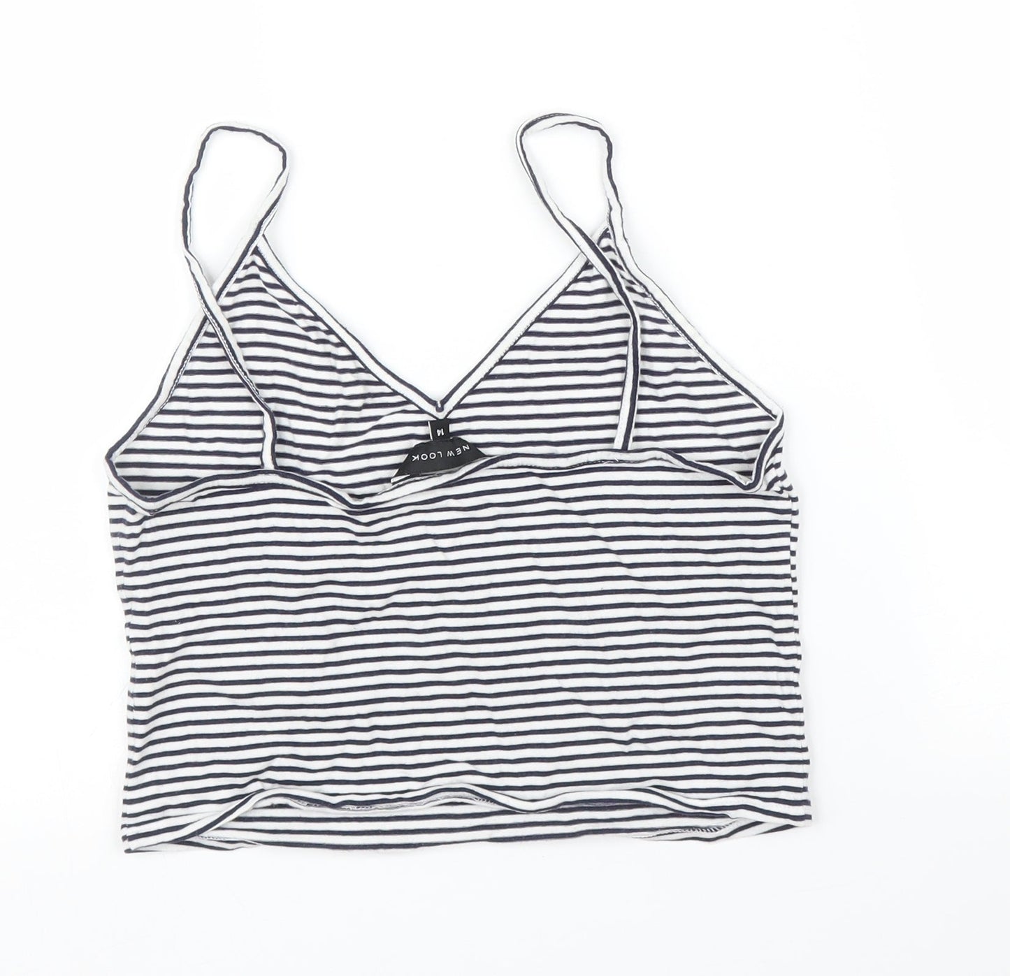 New Look Womens White Striped  Camisole Blouse Size 14