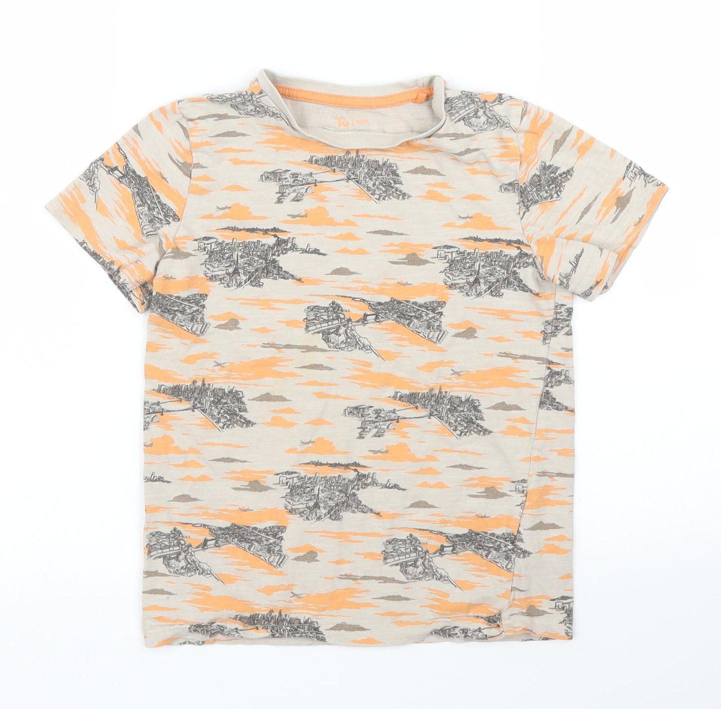 TU Boys Beige   Basic T-Shirt Size 8 Years