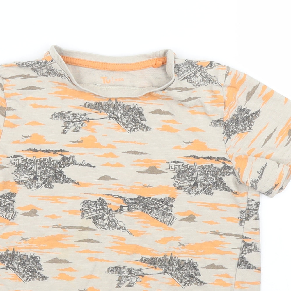 TU Boys Beige   Basic T-Shirt Size 8 Years