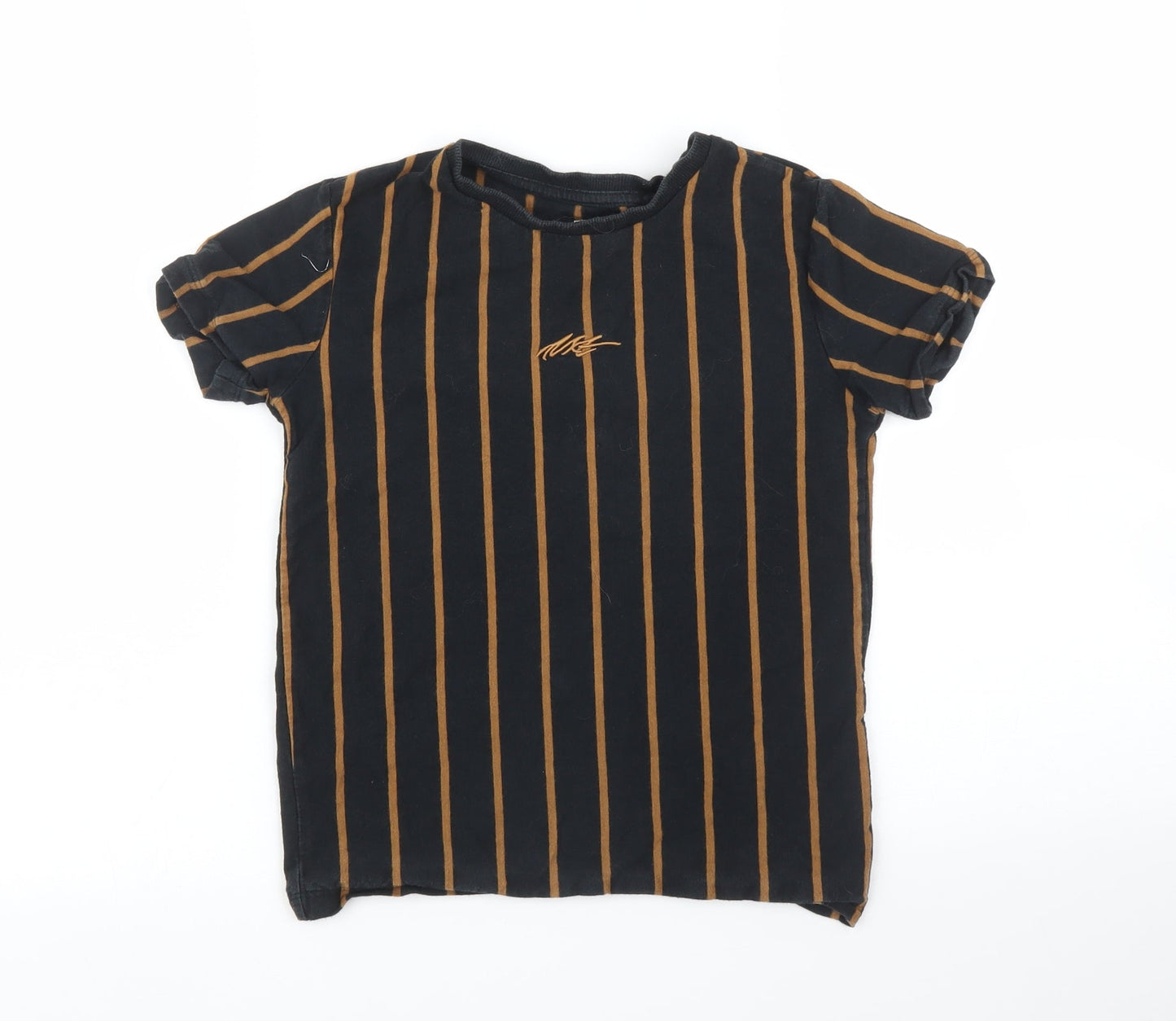 NEXT Boys Black Striped  Basic T-Shirt Size 8 Years