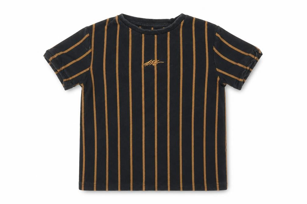 Next Boys Black Striped  Basic T-Shirt Size 8 Years