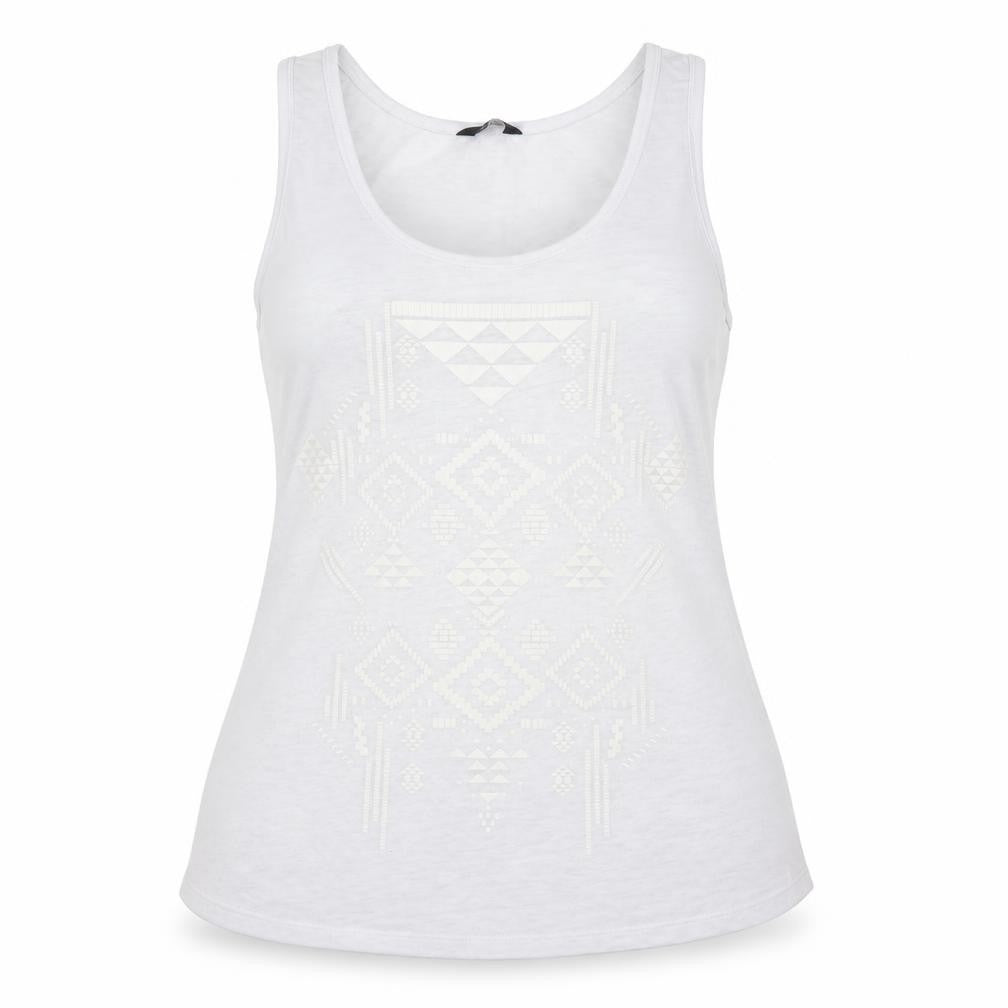 F&F Womens White Geometric  Basic Tank Size M
