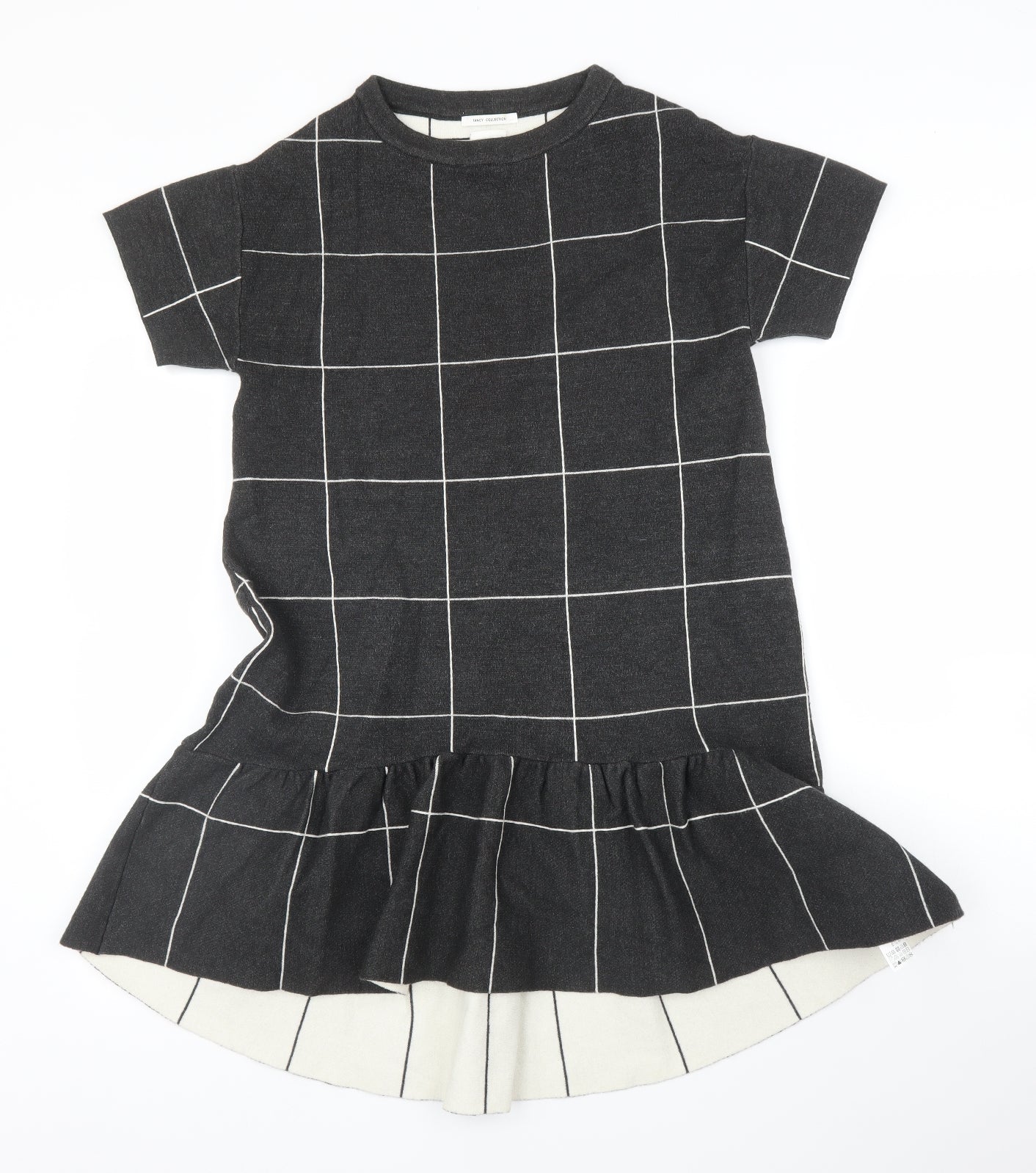 Fancy Collection Womens Grey Check  A-Line  Size L