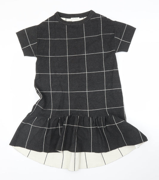 Fancy Collection Womens Grey Check  A-Line  Size L
