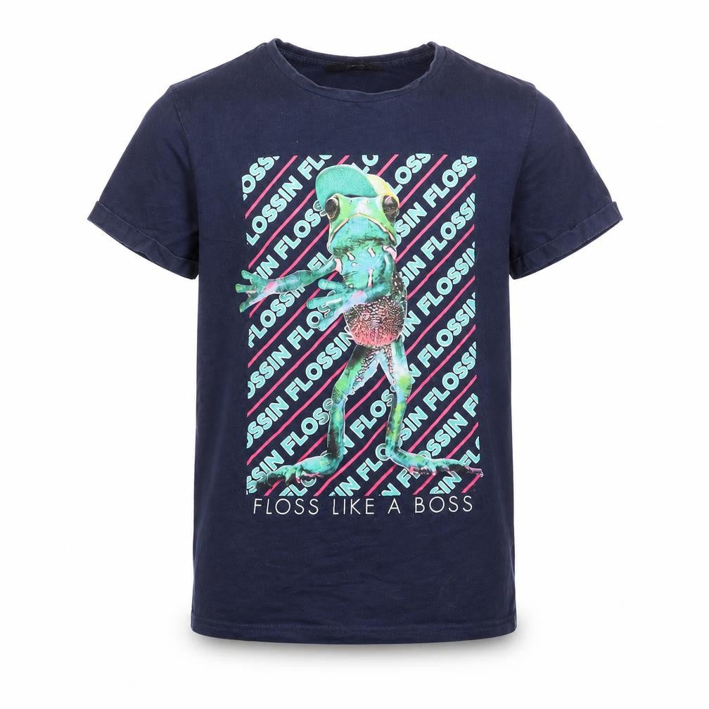 George Boys Blue   Basic T-Shirt Size 9-10 Years  - frog
