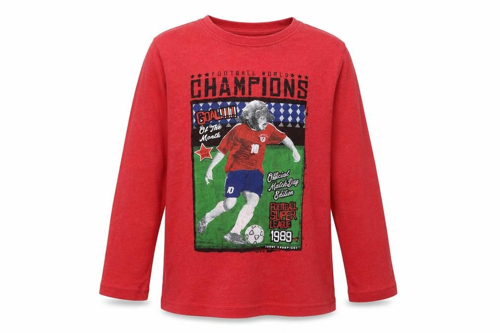 Primark Boys Red   Basic T-Shirt Size 8-9 Years  - football